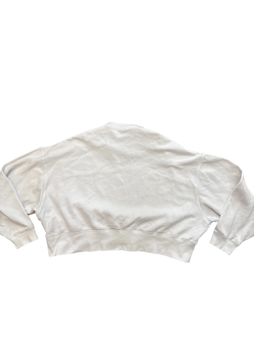 Nike Women’s White Crop Box Style Sweatshirt Size Medium Center Swoosh Logo Nike